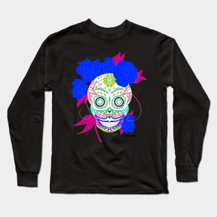 love catrina in floral tropical pattern in skeleton art ecopop Long Sleeve T-Shirt